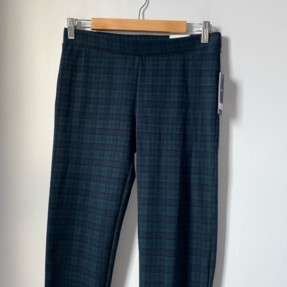 IZOD everyday slim fit pull on plaid pants - waist smoothing, core slimming, S